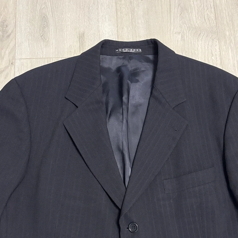 🔥BUNDLESALE 46L Hugo Boss Virgin Wool Classy Pinstripe Blazer Sports Coat Jacket